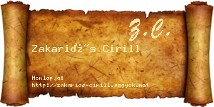 Zakariás Cirill névjegykártya